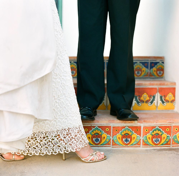 Wedding day shoes for bride and groom - wedding photo by top Austin based wedding photographers Q Weddings